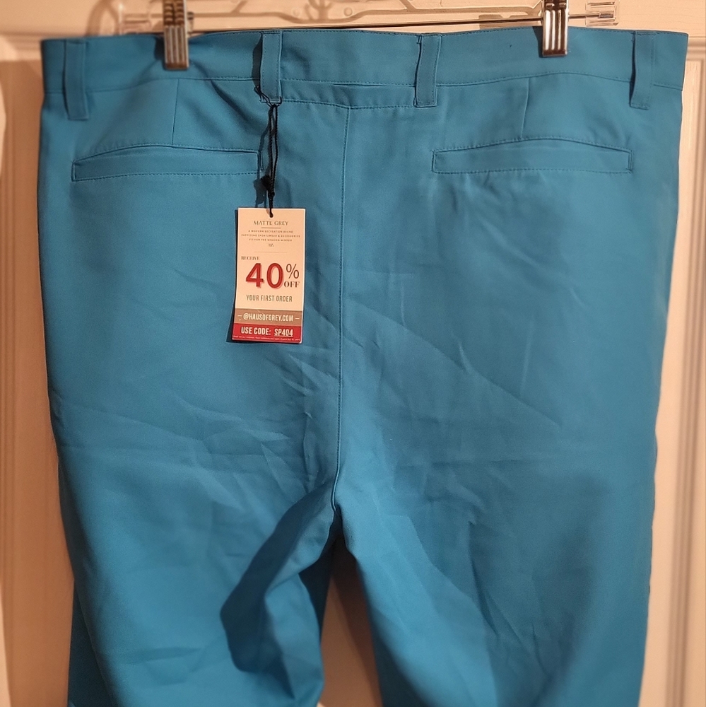 Matte Grey Wayfarer Performance Golf Pants Flat Front Size 36x 32 NWT